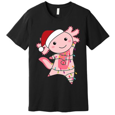 Axolotl Christmas Fairy Light Christmas Axolotl Premium T-Shirt