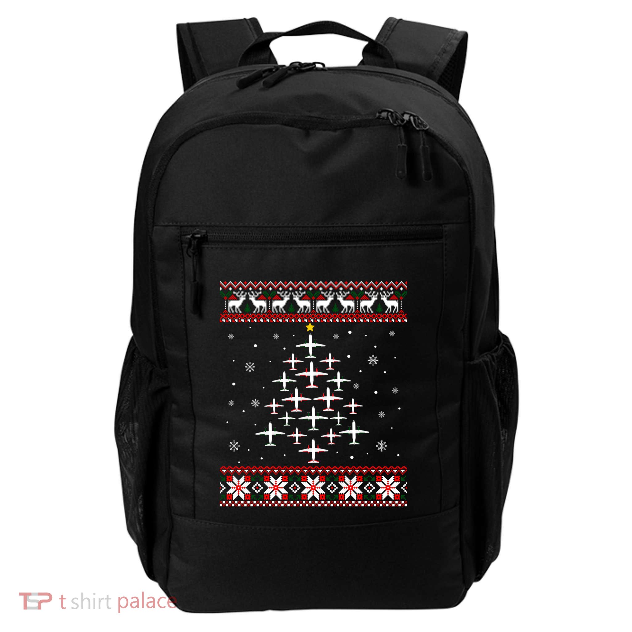 Airplane Christmas Funny Ugly Xmas Sweater Gift Backpack