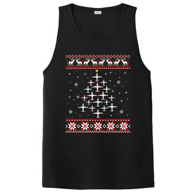 Airplane Christmas Funny Ugly Xmas Sweater Gift PosiCharge Competitor Tank