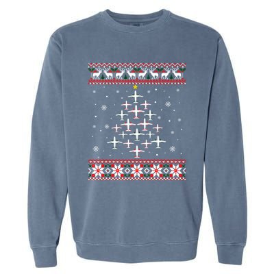 Airplane Christmas Funny Ugly Xmas Sweater Gift Garment-Dyed Sweatshirt