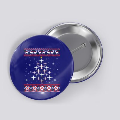 Airplane Christmas Funny Ugly Xmas Sweater Gift Button