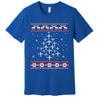 Airplane Christmas Funny Ugly Xmas Sweater Gift Premium T-Shirt