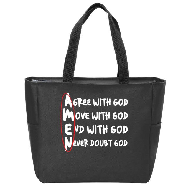 AMEN Christian Faith God Zip Tote Bag