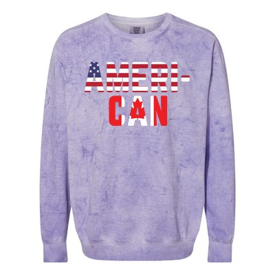 American Canadian Flag America Canada Patriotic Colorblast Crewneck Sweatshirt