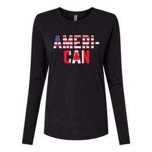 American Canadian Flag America Canada Patriotic Womens Cotton Relaxed Long Sleeve T-Shirt