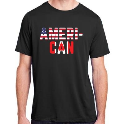 American Canadian Flag America Canada Patriotic Adult ChromaSoft Performance T-Shirt