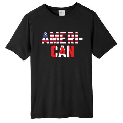 American Canadian Flag America Canada Patriotic Tall Fusion ChromaSoft Performance T-Shirt