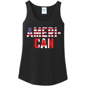 American Canadian Flag America Canada Patriotic Ladies Essential Tank