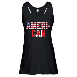 American Canadian Flag America Canada Patriotic Ladies Essential Flowy Tank