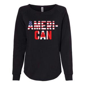 American Canadian Flag America Canada Patriotic Womens California Wash Sweatshirt