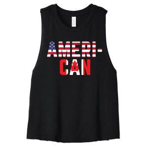 American Canadian Flag America Canada Patriotic Women's Racerback Cropped Tank