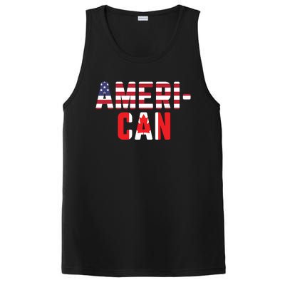 American Canadian Flag America Canada Patriotic PosiCharge Competitor Tank