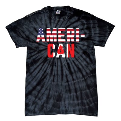 American Canadian Flag America Canada Patriotic Tie-Dye T-Shirt