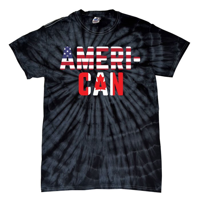 American Canadian Flag America Canada Patriotic Tie-Dye T-Shirt