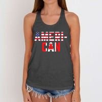 American Canadian Flag America Canada Patriotic Women's Knotted Racerback Tank