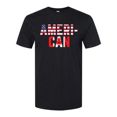 American Canadian Flag America Canada Patriotic Softstyle CVC T-Shirt