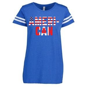 American Canadian Flag America Canada Patriotic Enza Ladies Jersey Football T-Shirt