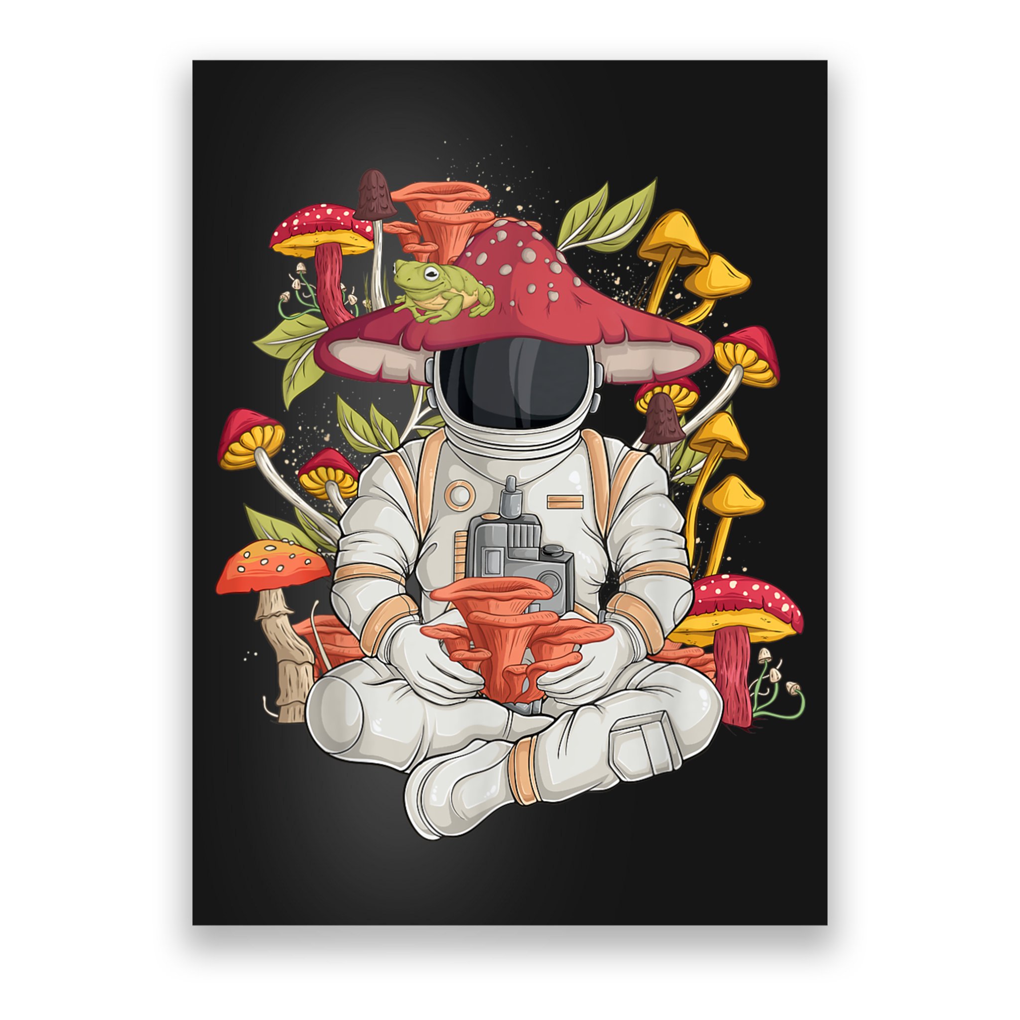Astronaut Cottagecore Frog Aesthetic Men Women Graphic Poster