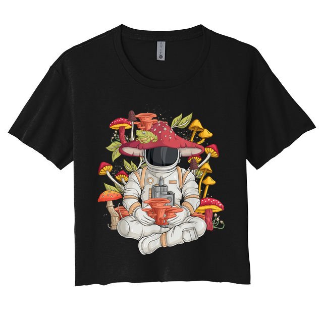 Astronaut Cottagecore Frog Aesthetic Men Women Graphic Crop Top