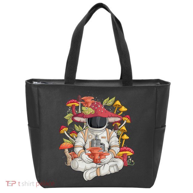 Astronaut Cottagecore Frog Aesthetic Men Women Graphic Zip Tote Bag