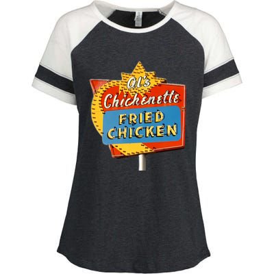 AlS Chickenette Fried Chicken Enza Ladies Jersey Colorblock Tee