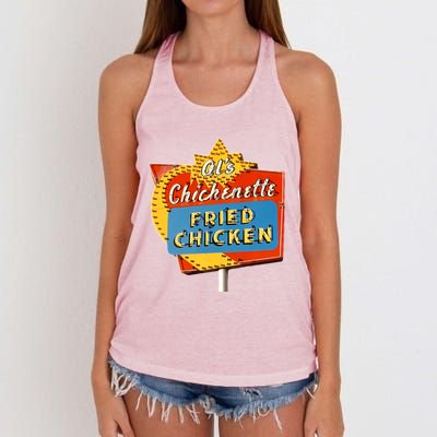 AlS Chickenette Fried Chicken Women's Knotted Racerback Tank