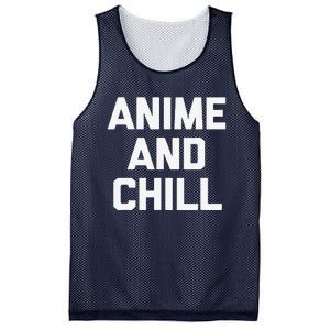 Anime & Chill Funny Saying Sarcastic Novelty Humor Mesh Reversible Basketball Jersey Tank