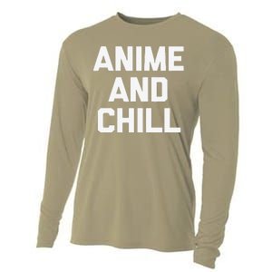 Anime & Chill Funny Saying Sarcastic Novelty Humor Cooling Performance Long Sleeve Crew