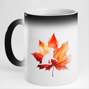 Autumn Cat Fall Lover 11oz Black Color Changing Mug