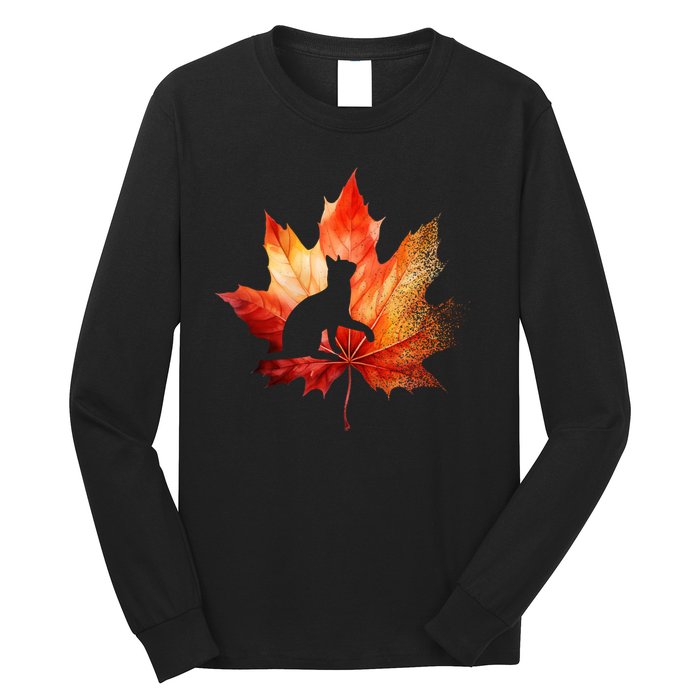 Autumn Cat Fall Lover Long Sleeve Shirt