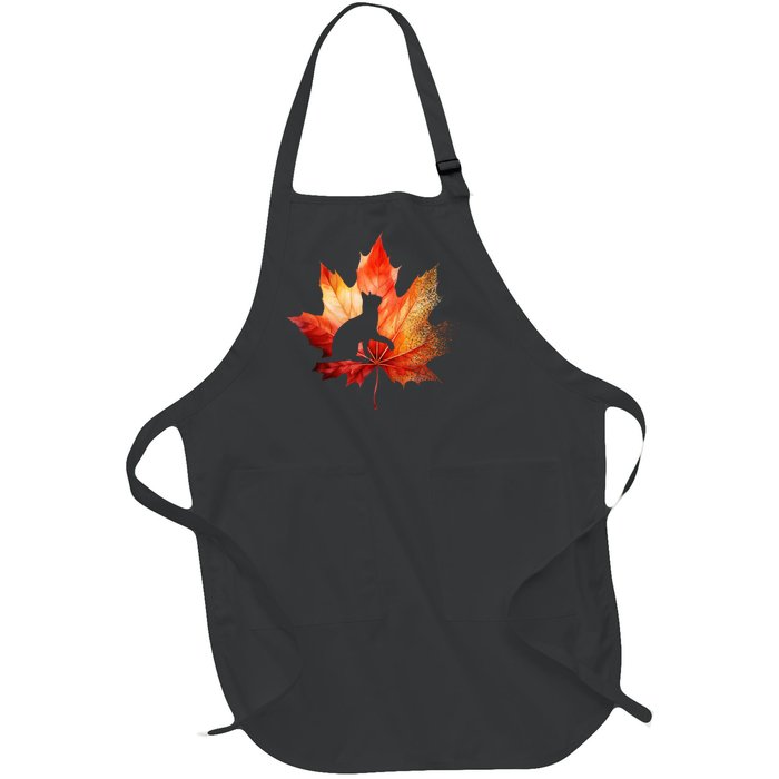 Autumn Cat Fall Lover Full-Length Apron With Pockets