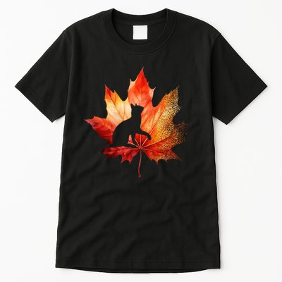Autumn Cat Fall Lover Tall T-Shirt