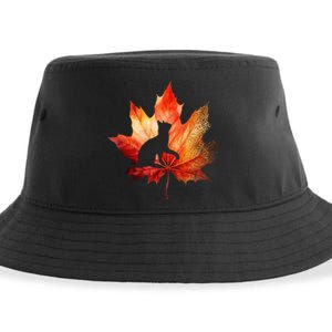 Autumn Cat Fall Lover Sustainable Bucket Hat