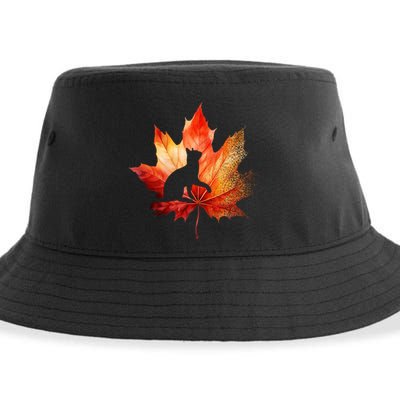 Autumn Cat Fall Lover Sustainable Bucket Hat
