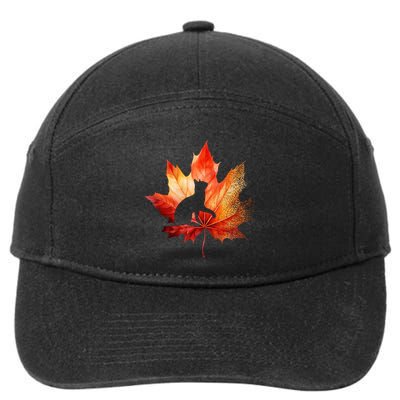 Autumn Cat Fall Lover 7-Panel Snapback Hat