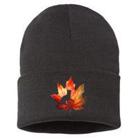 Autumn Cat Fall Lover Sustainable Knit Beanie