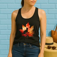 Autumn Cat Fall Lover Womens Tank Top