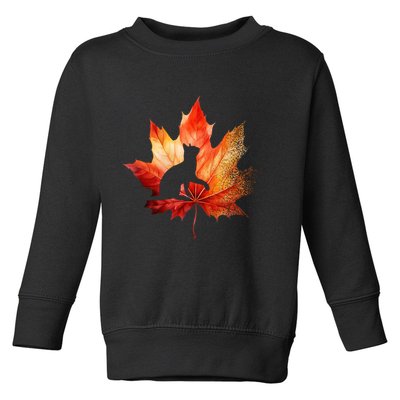 Autumn Cat Fall Lover Toddler Sweatshirt