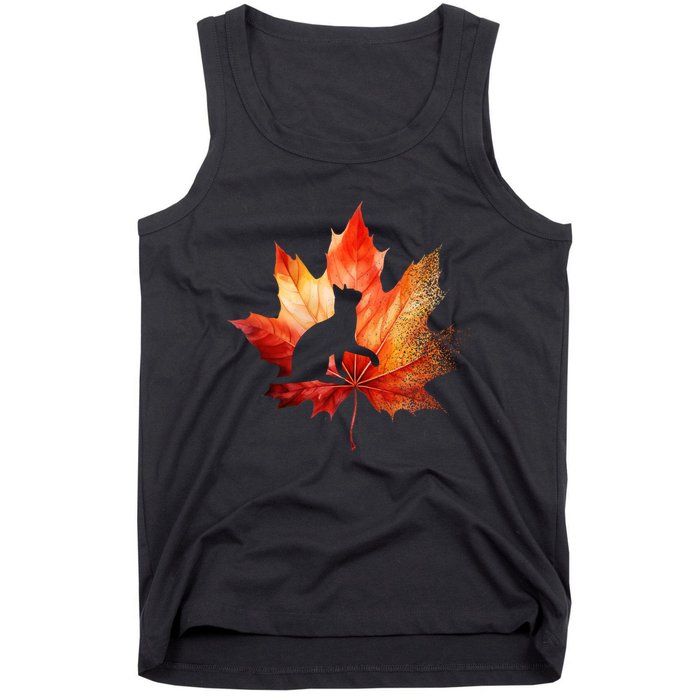Autumn Cat Fall Lover Tank Top