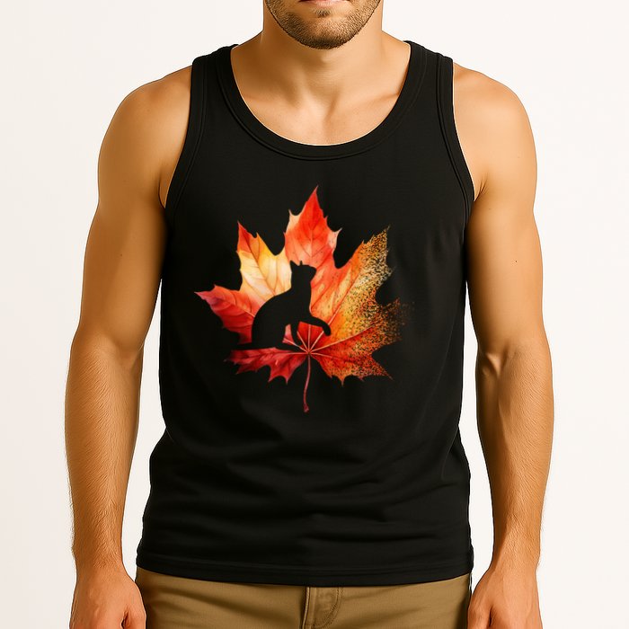 Autumn Cat Fall Lover Tank Top