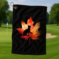 Autumn Cat Fall Lover Golf Towel