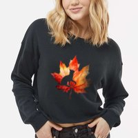 Autumn Cat Fall Lover Cropped Pullover Crew