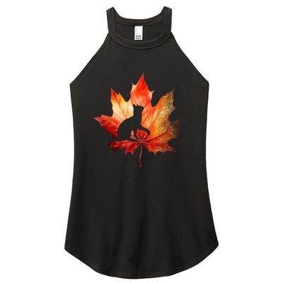 Autumn Cat Fall Lover Women's Perfect Tri Rocker Tank