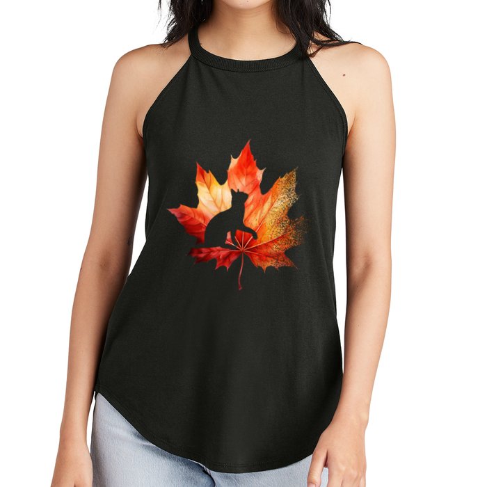 Autumn Cat Fall Lover Women's Perfect Tri Rocker Tank