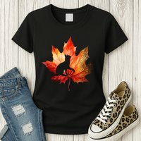 Autumn Cat Fall Lover Womens T-Shirt