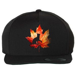 Autumn Cat Fall Lover Wool Snapback Cap