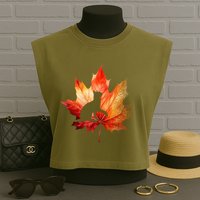 Autumn Cat Fall Lover Garment-Dyed Women's Muscle Tee