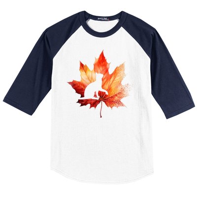 Autumn Cat Fall Lover Baseball Sleeve Shirt