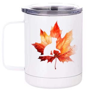 Autumn Cat Fall Lover 12 oz Stainless Steel Tumbler Cup