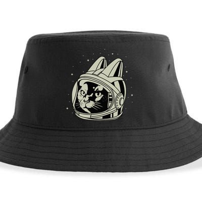 Astronaut Cat funny Cat Lovers Sustainable Bucket Hat